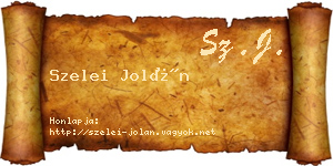 Szelei Jolán névjegykártya