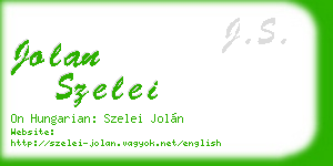 jolan szelei business card